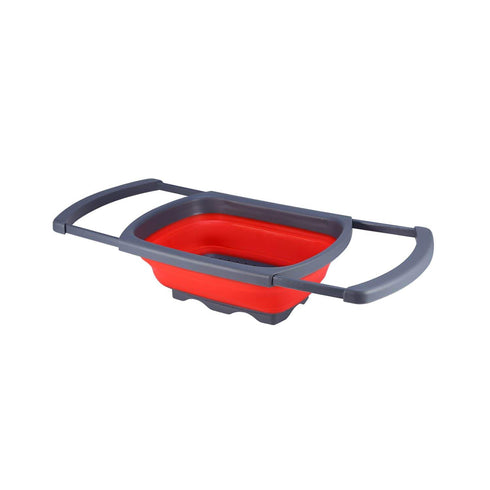 AussieSuperStore Homeware Supplies Collapsible Folding Silicone Kitchen Sink Space Saving Foldable Food Strainer Collapsible Folding Silicone Kitchen Sink Foldable Food Strainer CBSILSTRAINERRED